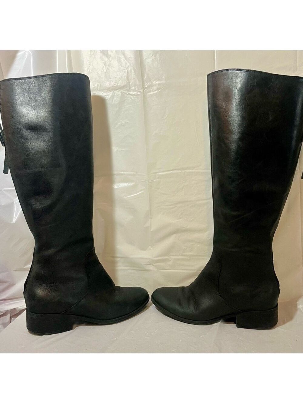 Lucky Brand Knee High Black Leather Riding Boots